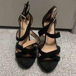 Elegant Black Strappy Women's Heels